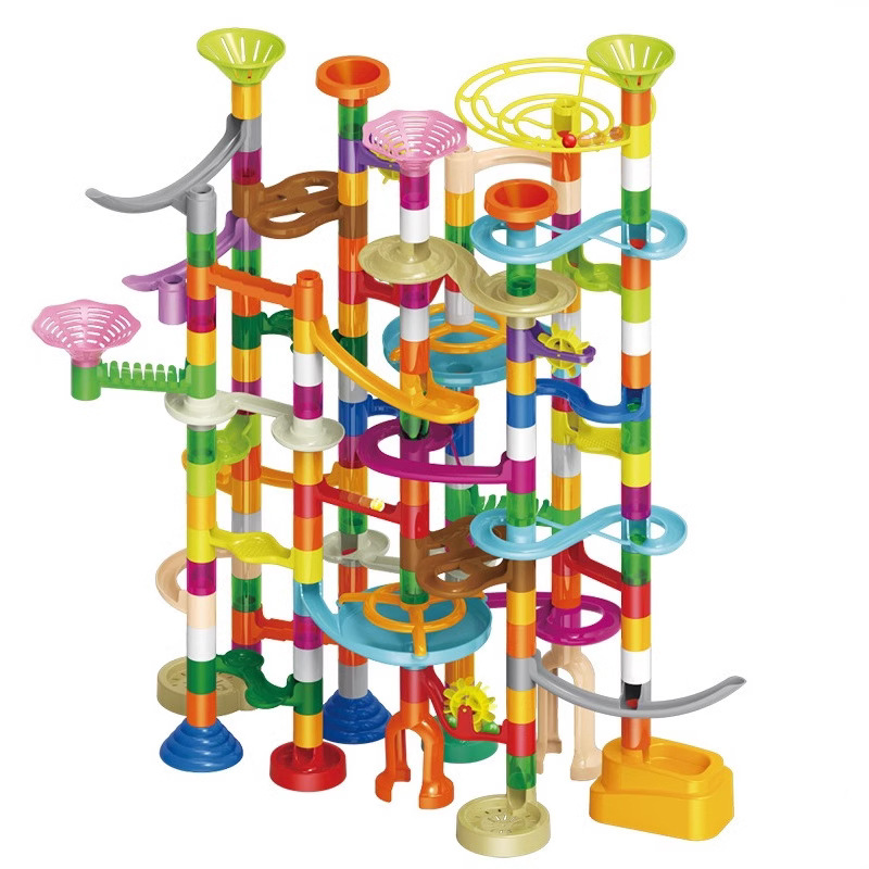 Children's Ball Track Slide Rotating Pinball Rolling Ball Assembling Building Blocks Tower 3 to 6 Years Old Boys' Educational Toys