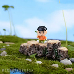 Aquarium moss micro landscape decoration piece, anime cartoon zakka simulation five tree stump bridge scenery tree