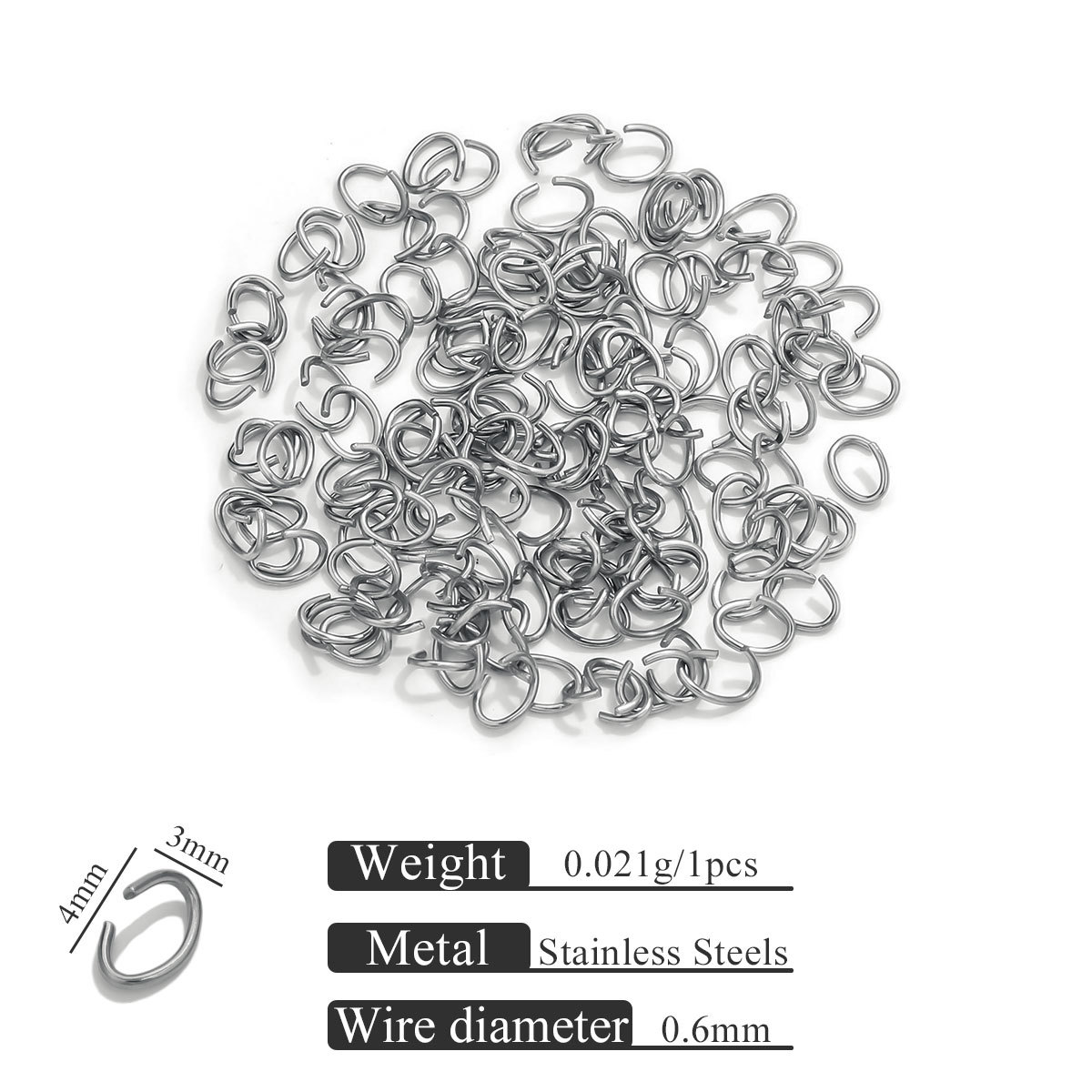 Acero inoxidable 18K vacío galvanizado huevo abierto anillo de conexión de oro joyería DIY accesorios de anillo de salto al por mayor image 11