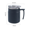 Coffee thermos stainless steel home use with glass, handle, wholesale