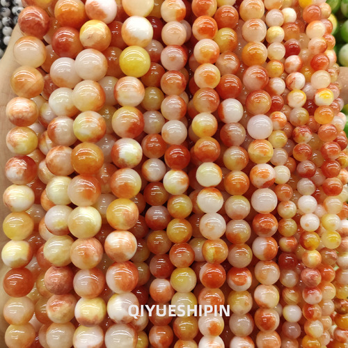 Foreign Trade Persian Jade Scattered Beads Bracelet Natural Stone Round Beads DIY Necklace Accessories Pink Jade String Bead Jewelry 