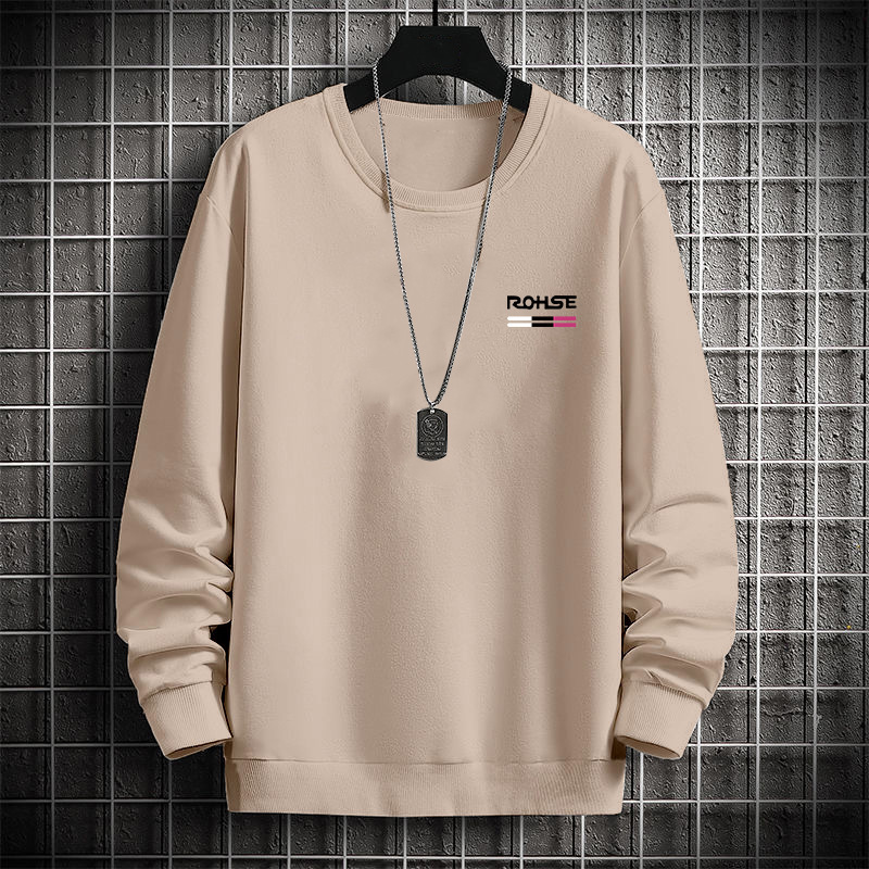 初秋の新型の薄いプルオーバーの男性の丸首の韓国版の長袖のtシャツの男性の青年の大きいサイズの上着の底のシャツのt|undefined