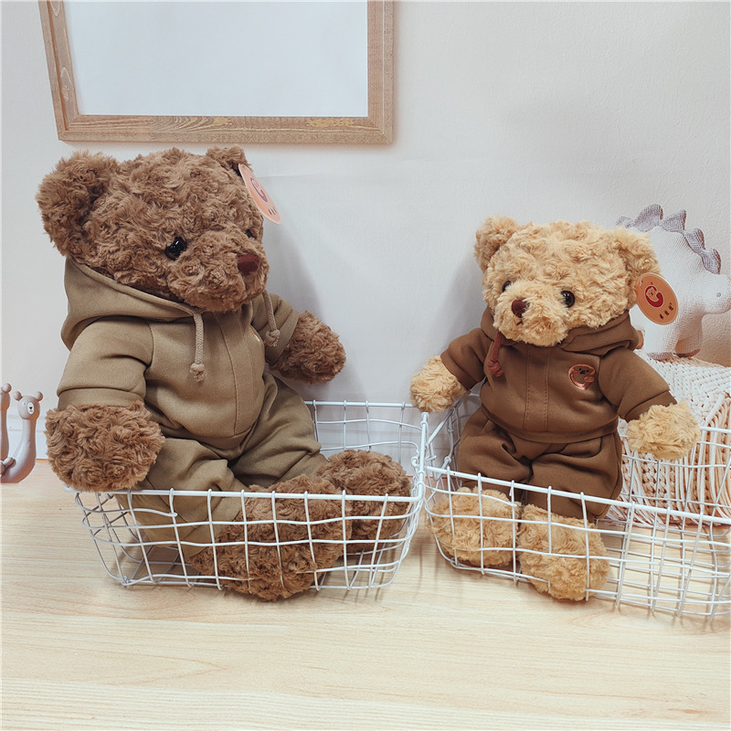 Cute Teddy Bear Plush Doll Sports Bear Doll Accompanying Comfort Pillow Sweatshirt Rag Doll Children's Toy Cute Teddy Bear Plush Doll Sports Bear Doll Accompanying Comfort Pillow Sweatshirt Rag Doll Children's Toy