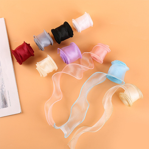 Valentine's Day colored fish-tail chiffon DIY floral baking cake packaging ribbon clothing home textiles accessories lace wholesale