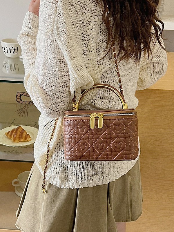 Bolso de mujer de comercio exterior nueva moda caja de mano bordada de diamante bolso cuadrado de oro cadena bolso de hombro