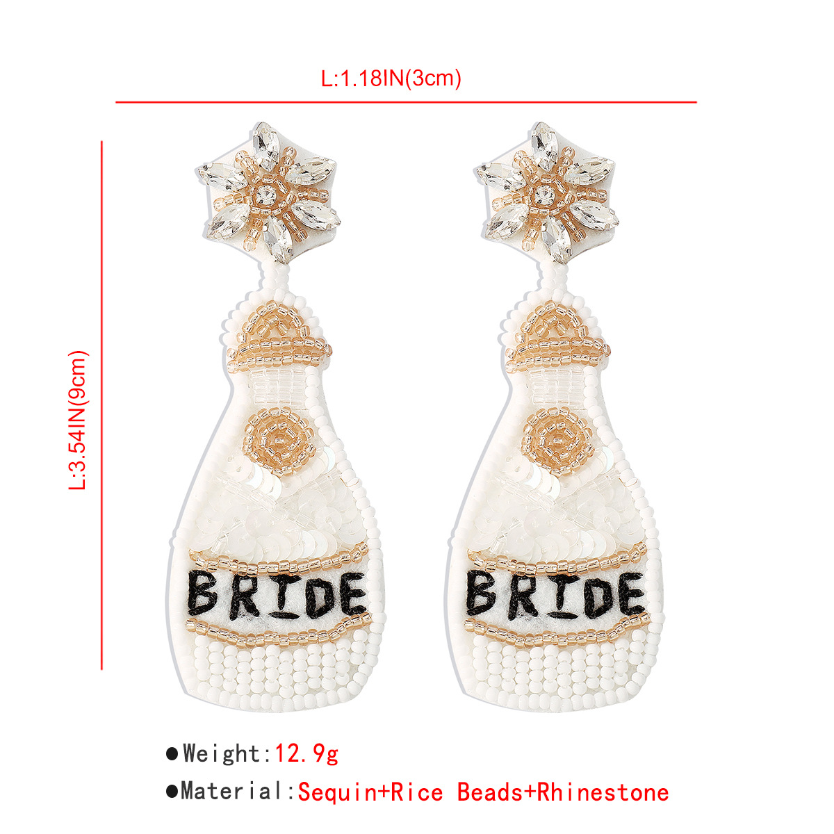 Ethnic Style Geometric Letter Beaded Sequin Inlay Rhinestones Women's Earrings 1 Pair display picture 2