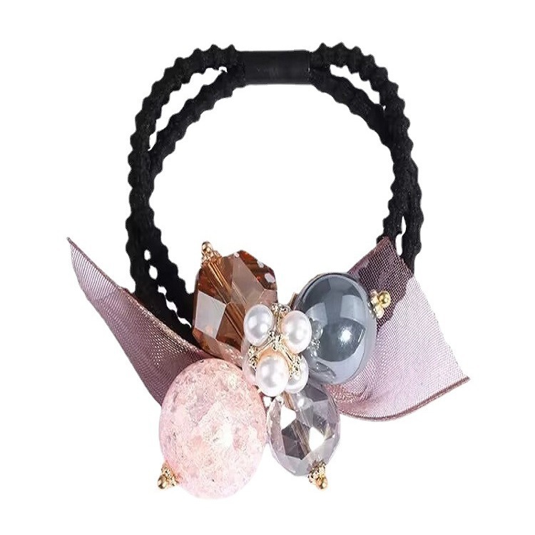 Banda de pelo de estilo coreano cuerda de pelo nueva banda de goma de moda de cristal de gama alta corbata cuerda de pelo pulsera banda de pelo dulce accesorios para el cabello