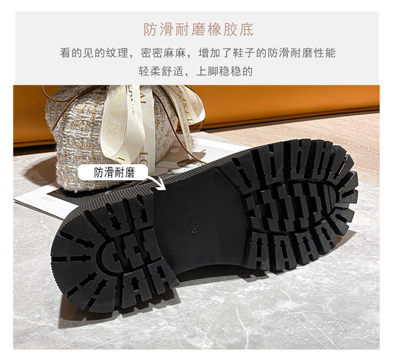Giày lười nữ mũi tròn đế dày gót 3–5 cm — Màu nâu, Màu đen chi tiết 11