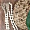 Amazon European and American pastoral wood and pearl string skewers hemp, torrent furnishings, Farmhouse Decor