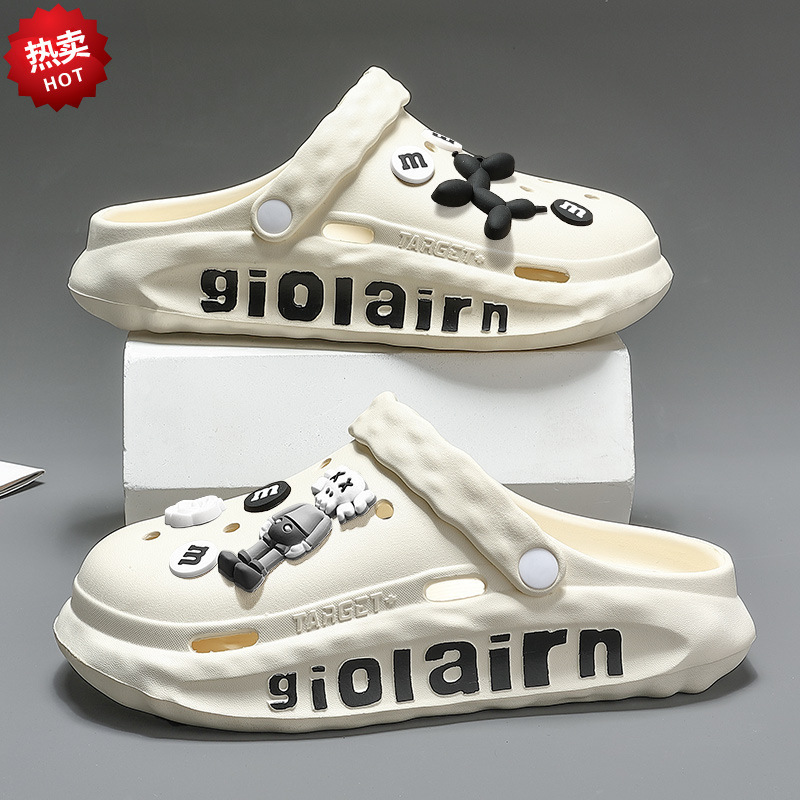 Stamping Shoes Men's 2024 New Summer Non-Slip Trendy Brand Baotou Half Sandals Men's Outer Wear Adult