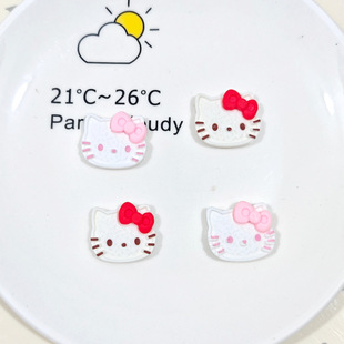 Cartoon cute cat resin accessories mobile phone shell patch DIY hairpin rubber band hole shoes jewelry material wholesale