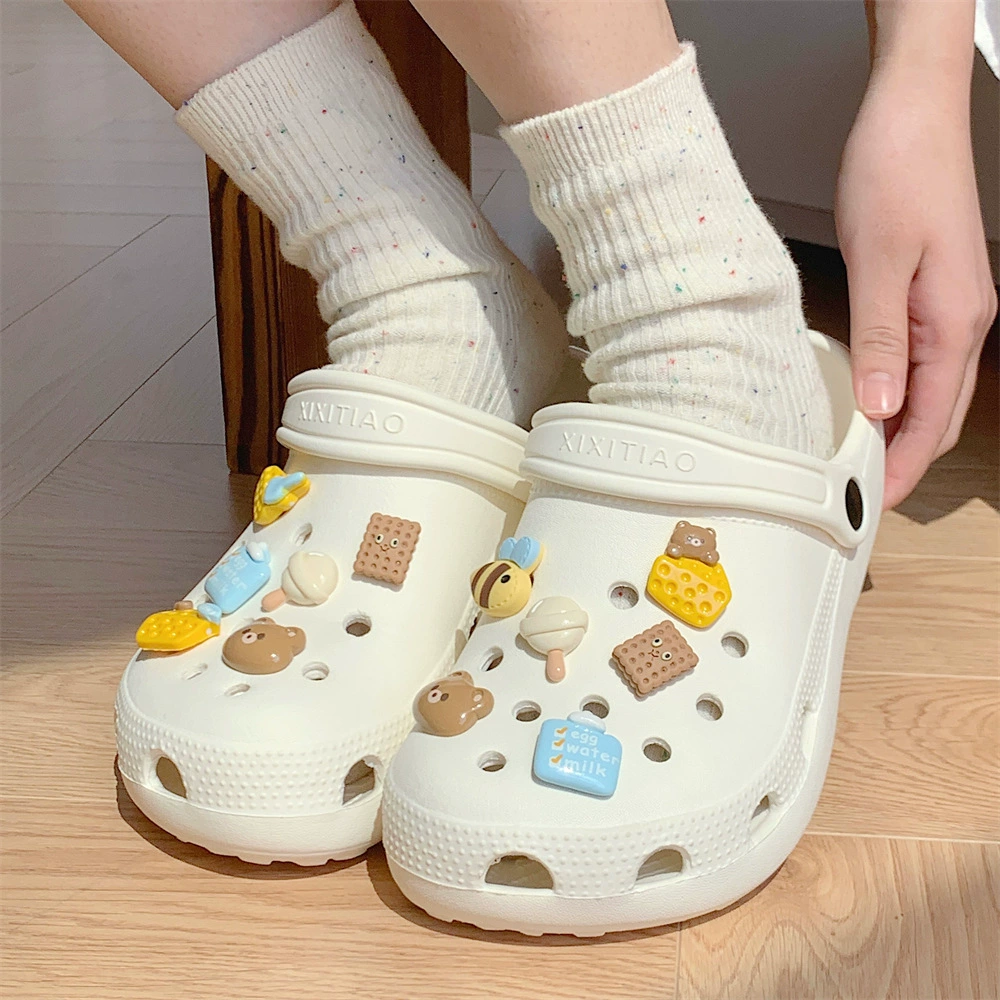 Веселая Милая летняя верхняя одежда с дырками, Уличная Повседневная Удобная Женская пляжная обувь на мягкой подошве