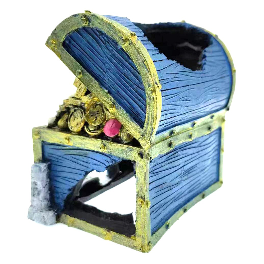 Artesanías decoración tesoro caza Rana personas tesoro caja peces tanque acuario paisaje decoración miniatura paisaje swing resina fregadero fondo