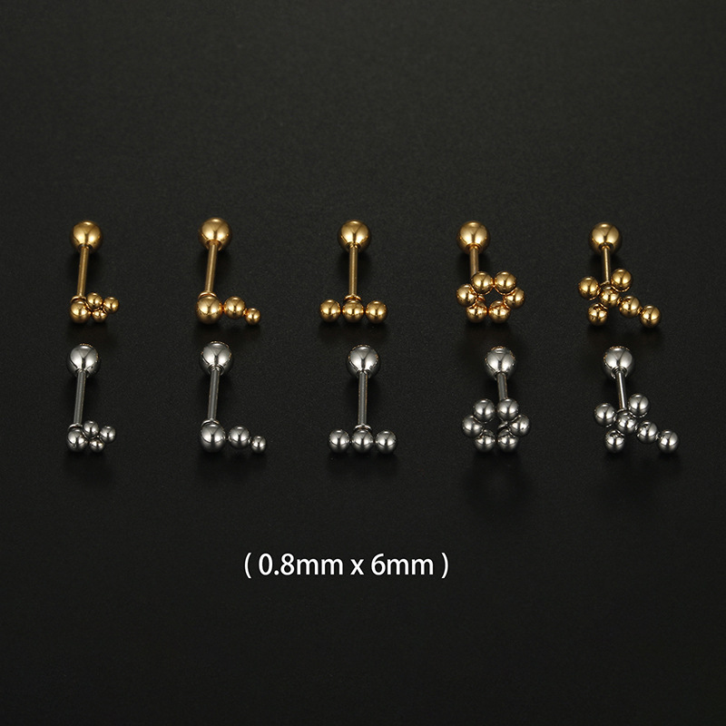 Fashion Geometric Stainless Steel Plating Ear Studs 1 Piece