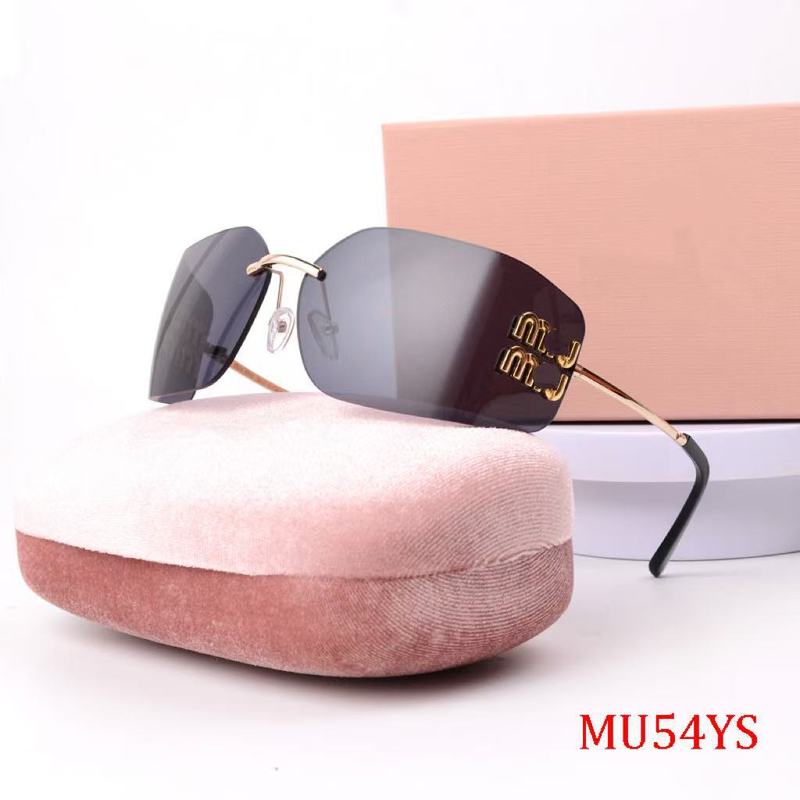 2014 ハイバージョン小紅書同じスタイルの女性用サングラス抗 UV ミュウミュウ新しいリムレスサングラス mu54y|undefined