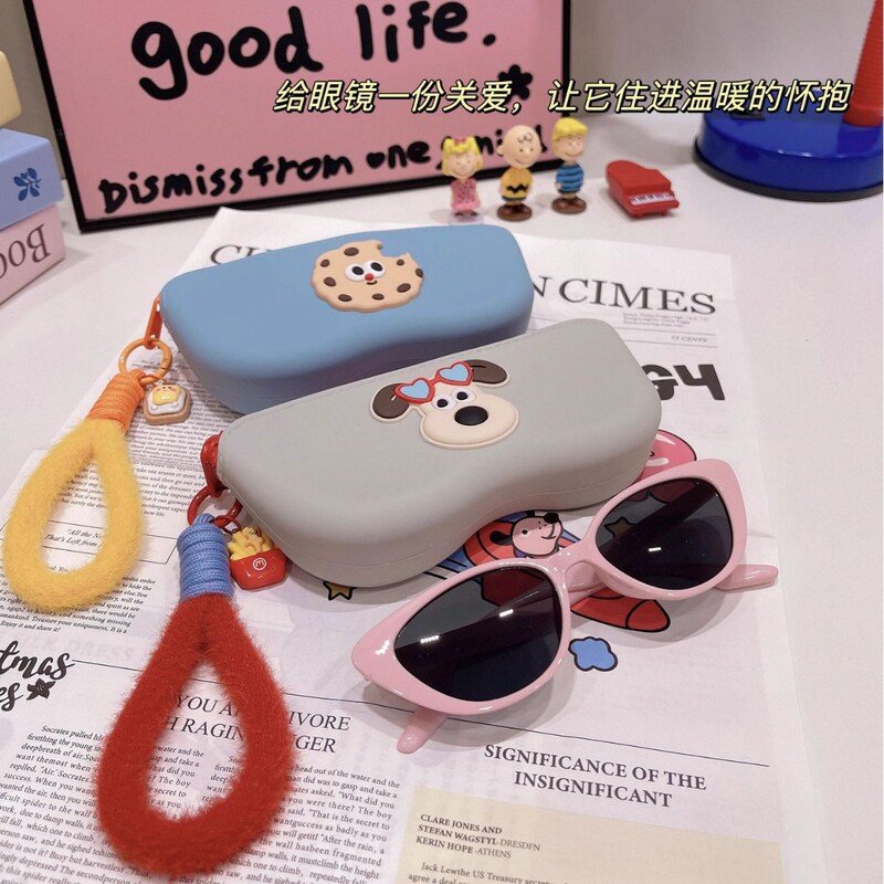 Dopamine Waterproof Portable Silicone Glasses Bag Contrasting Color Sunglasses Sunglasses Protective Cover Hanging Bag Glasses Case Storage