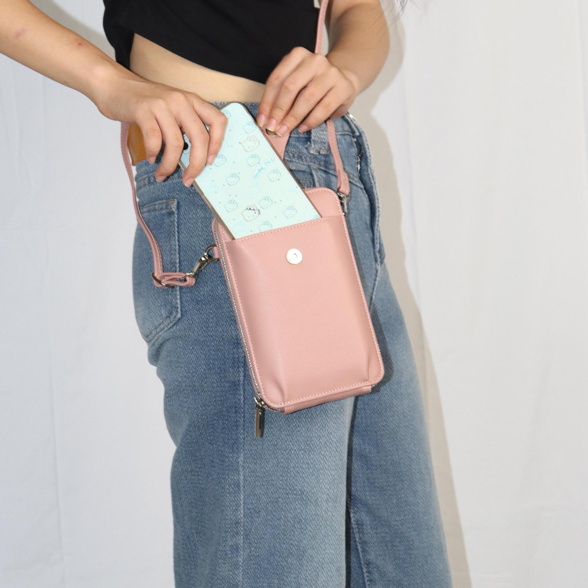 2024 nueva hebilla de cinturón de mujer bolso de teléfono móvil monedero multifuncional ins estilo coreano bolsa de mensajero de hombro de gran capacidad