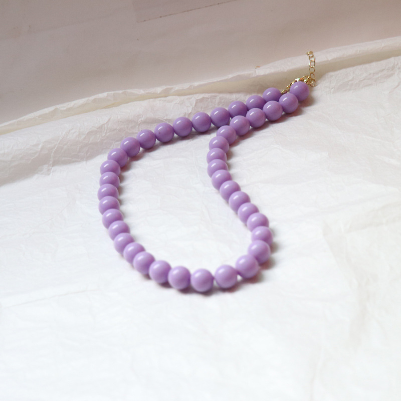 Solid Color Beaded Pearl Sweet Necklace Multicolors display picture 5