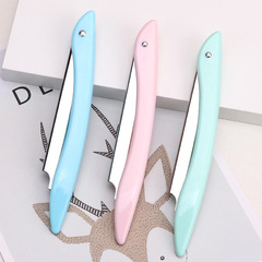 可摺疊修眉刀架替換不鏽鋼刀片安全刮眉修眉影樓化妝專用美妝工具