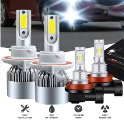 Ön faralar Headlight Set, Front Headlights - c6-h13-2-pieces-1860-fog-lamp-h11-2-pieces