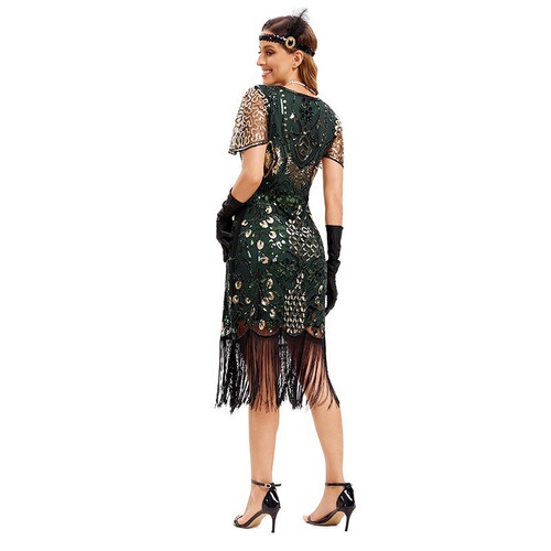 2026 New Product 1920s Gatsby Evening Gown Vintage Party Gathering Glitter Fringe Dress