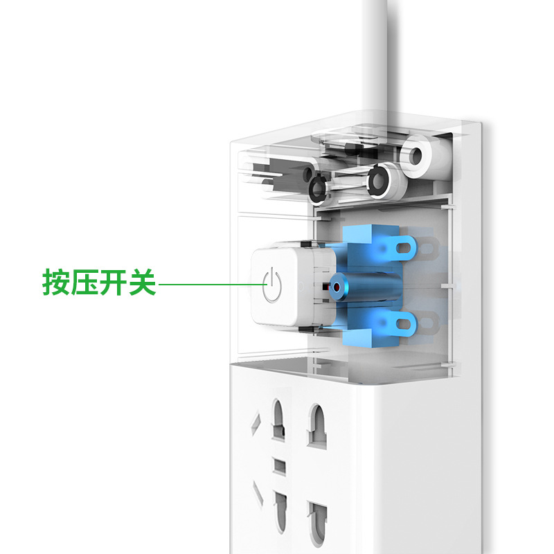 Getle 18283 USB plug strip/power strip/surge protector 3 USB ports + 6 socket master control 2-meter wholesale