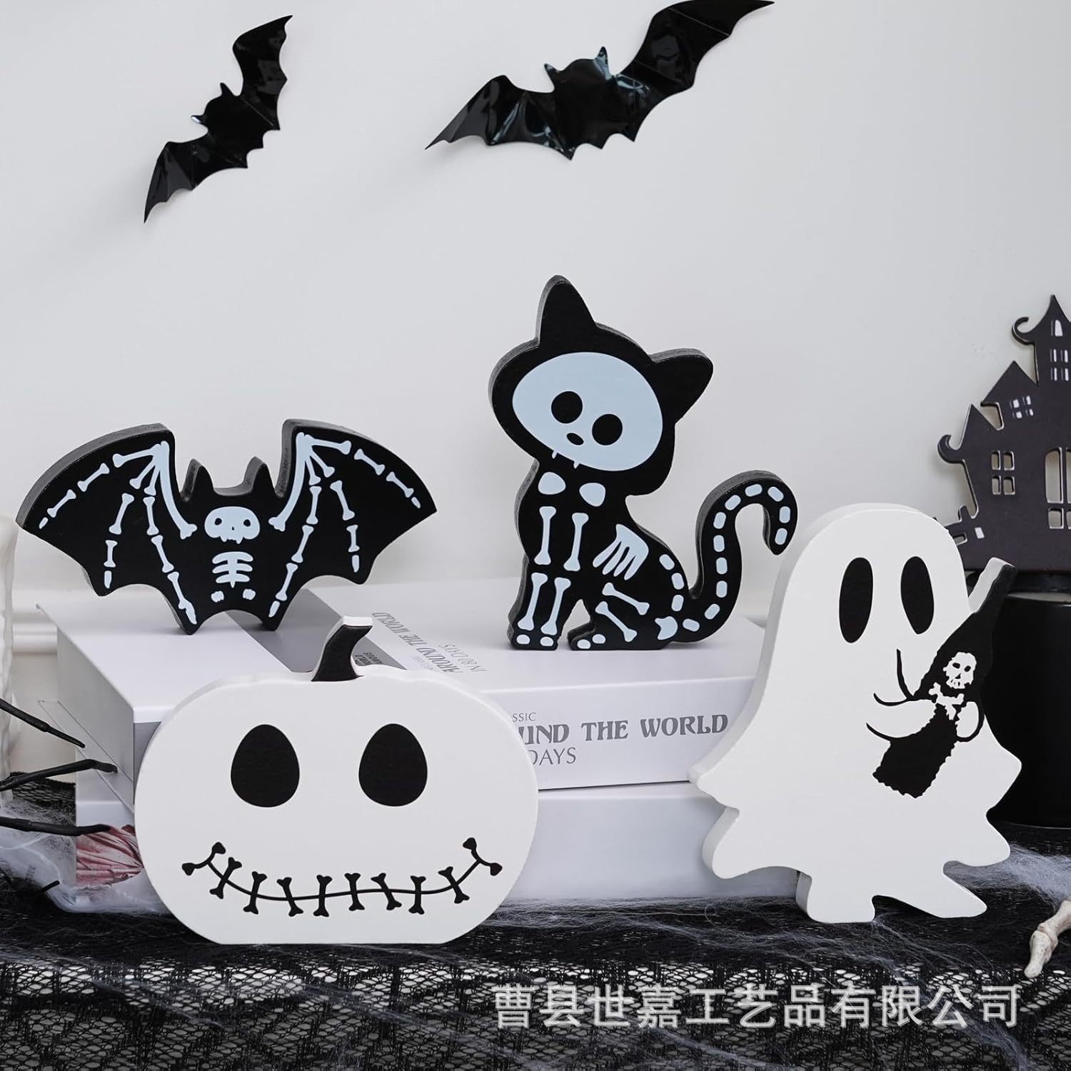 外贸万圣节装饰The bat立体蝙蝠组合儿童房家居装饰墙贴自粘