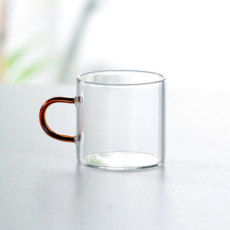 Fábrica de espesar alto borosilicato resistente al calor vidrio para el hogar taza de té de seis colores taza de té