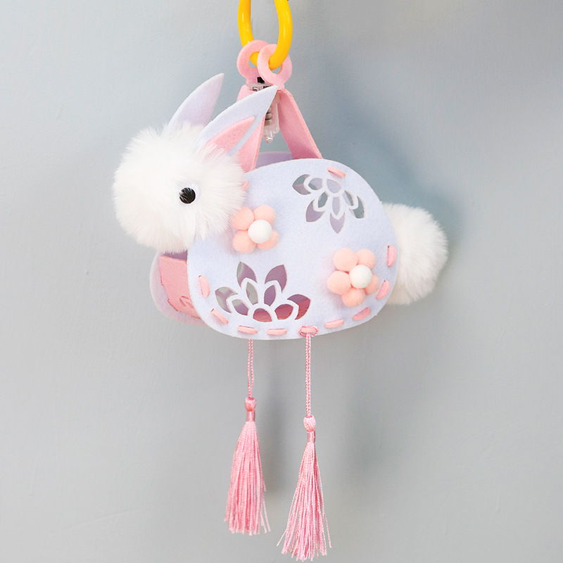 Handheld rabbit, flashlight for kindergarten, materials set, DIY, handicrafts