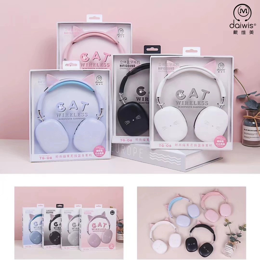 Дэвид Мэй TG-06 Милая гарнитура с кошачьими ушками Bluetooth-гарнитура Настоящая Беспроводная Спортивная Bluetooth-гарнитура для бега