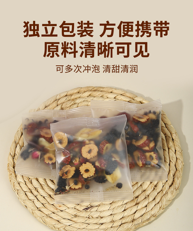 Morning C Evening A Fruit Tea Set 20 Bags Lemon Rosa Roxburghii Fig Blend Herbal Tea in use