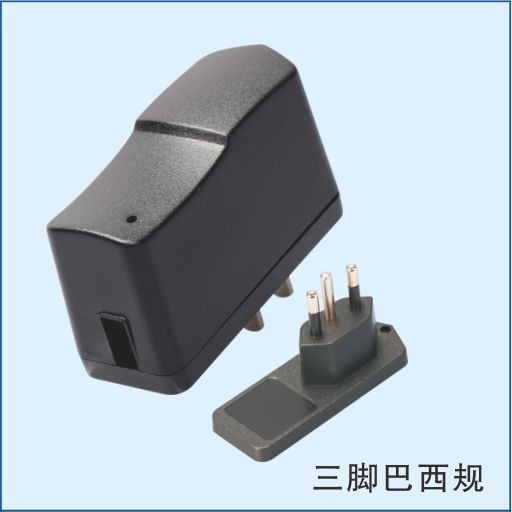 工厂直销三脚巴西规电源外壳 锁螺丝适配器外壳 电子秤充电器外壳