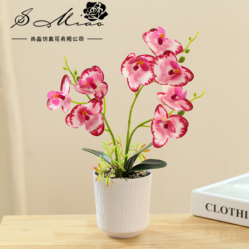 Flores falsas 3D impresión de película tri-ocho flores mariposa orquídea bonsai imitación de flores fabricantes de decoración de moda directa image 11