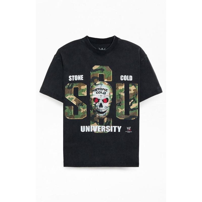Cross-Border European Size Pacsun Men's Wwe School of Hard Knocks Stone Cold T-Shirt