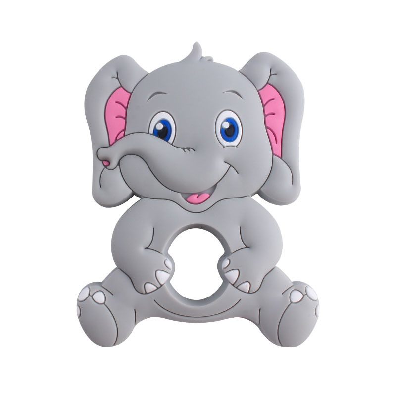 Creativo DIY bebé suministros nueva historieta de silicona elefante juguete teether dientes del bebé moler dientes Shaper