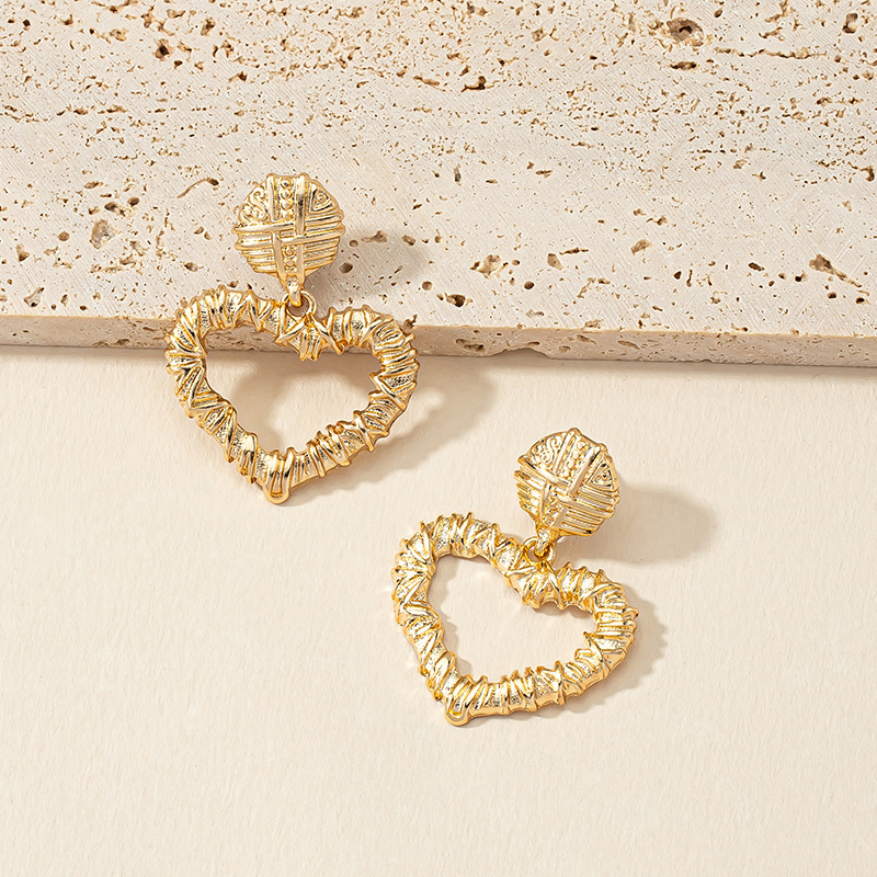 Fashion Heart Shape Alloy Plating Earrings display picture 4