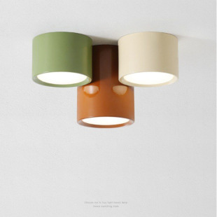 Cream style open-mounted downlight modern simple round bucket liner minimalist hole-free ceiling headless hallway aisle lamps