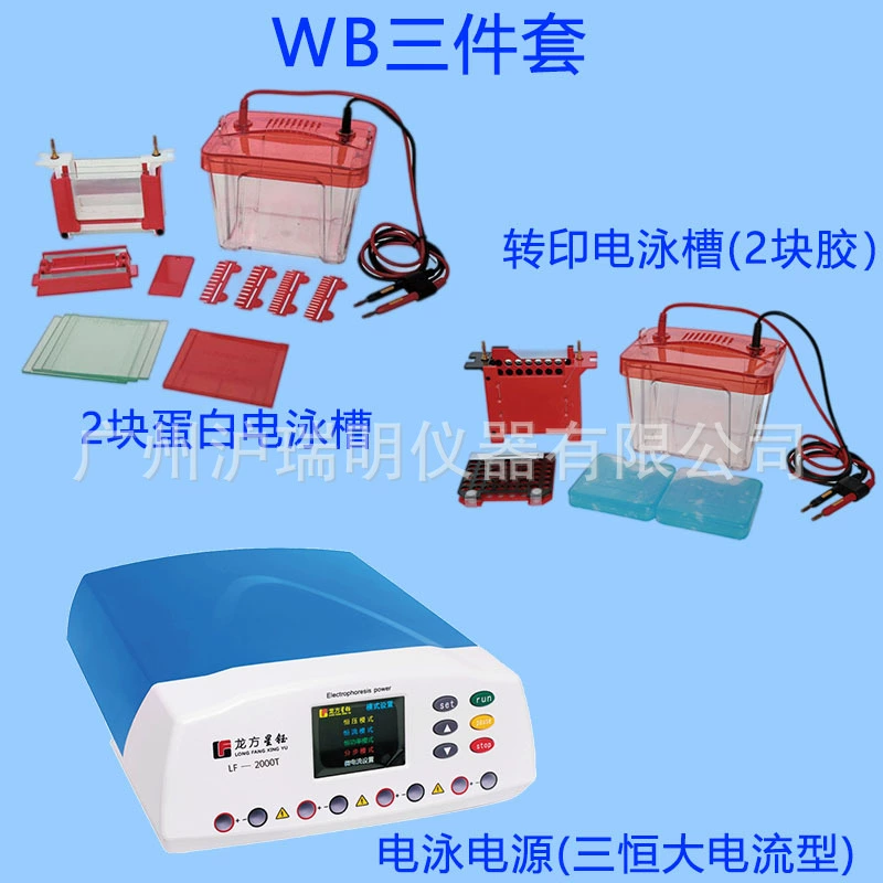 Ёлектрофорезный аппарат, вертикальный электрофорезный бак, комплект из трёх частей LF-2000T/Mini2/ZY03, блок питания для электрофореза