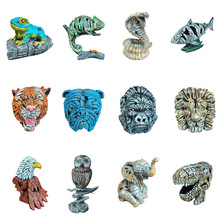 跨境动物雕像animaI scuIpture鲨鱼蛇蜥蜴猫头鹰雕像树脂工艺摆件