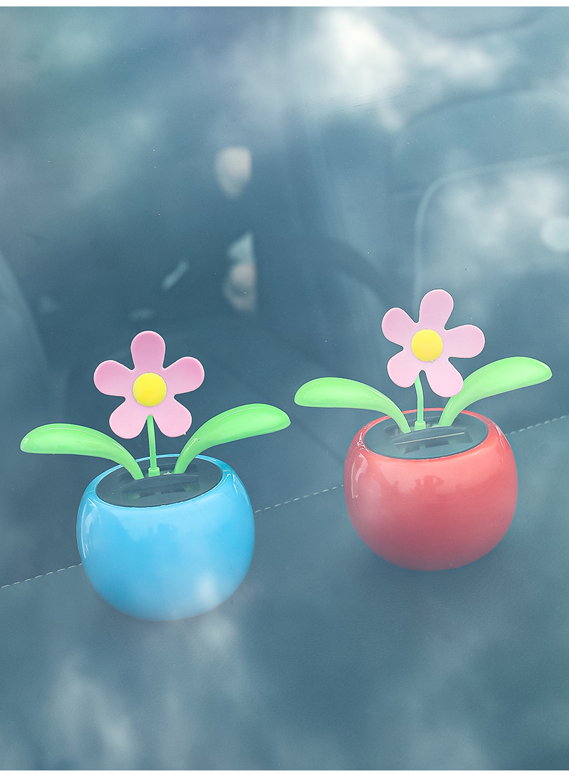Car Ornaments Solar Summer Car Interior Decoration Popular Car Sunflower Center Console High-End Small Ornaments for Women