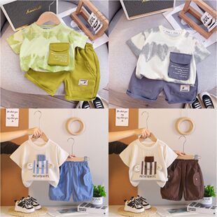 ��ͯ���bEuropean and American boys' shirt short sleeved set