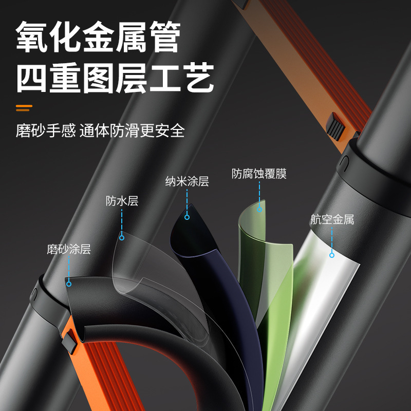 厚みのある炭素鋼ウォーキングはしごヘリンボーン伸縮はしごポータブル厚みのあるエンジニアリング折りたたみはしご家庭用多機能階段|undefined