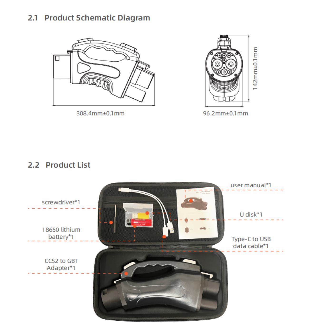 Dc European Standard to National Standard Ccs2 to Gbt 300A 300Kw Electric Vehicle Charging Adapter