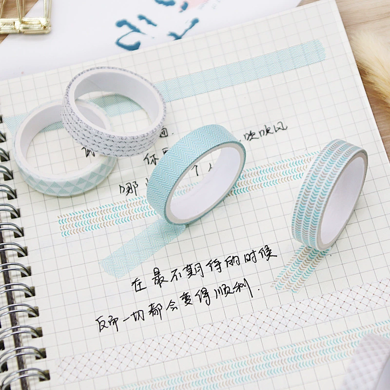 Washi Paper Tape Set, Decorative 5-Roll Packs, Watercolor & Retro Designs, 10–20 mm