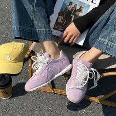 仙女风蝴蝶结德训鞋女款2025秋季新款时尚休闲运动厚底防滑阿甘鞋