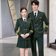 男女打军鼓服装套装演出红白事军鼓队铁路高铁乘务员职校学生制服