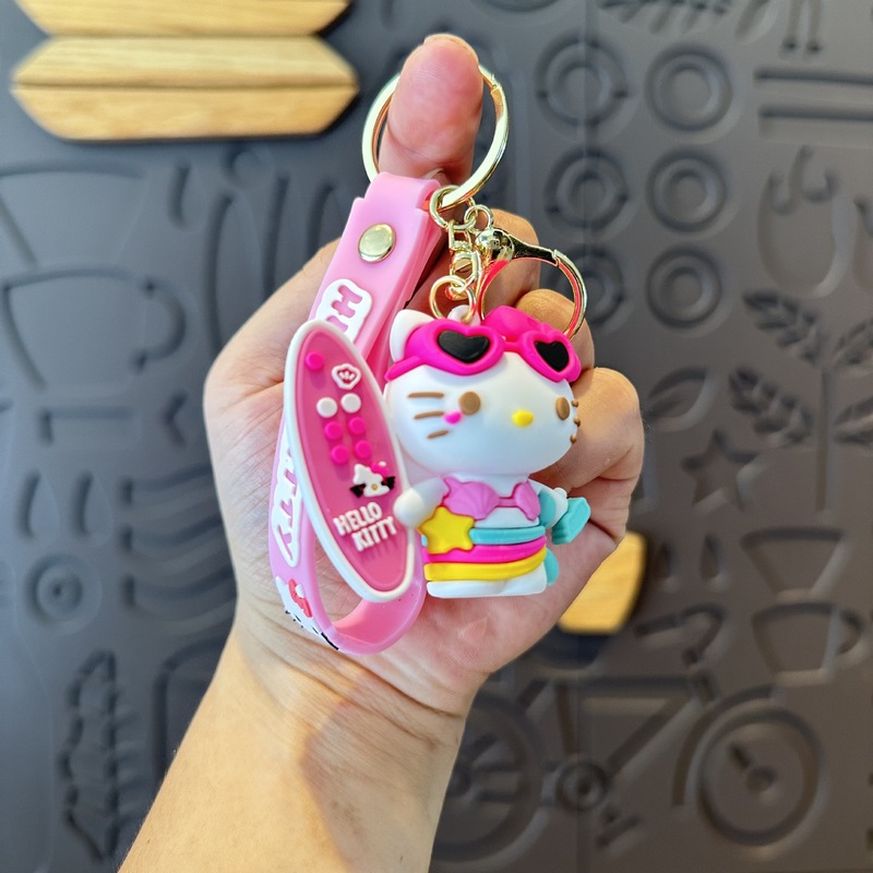 かわいい漫画赤と青 kt 猫キーホルダーサンリオ人形バッグキーホルダーペンダントイベント人形マシンギフト|undefined
