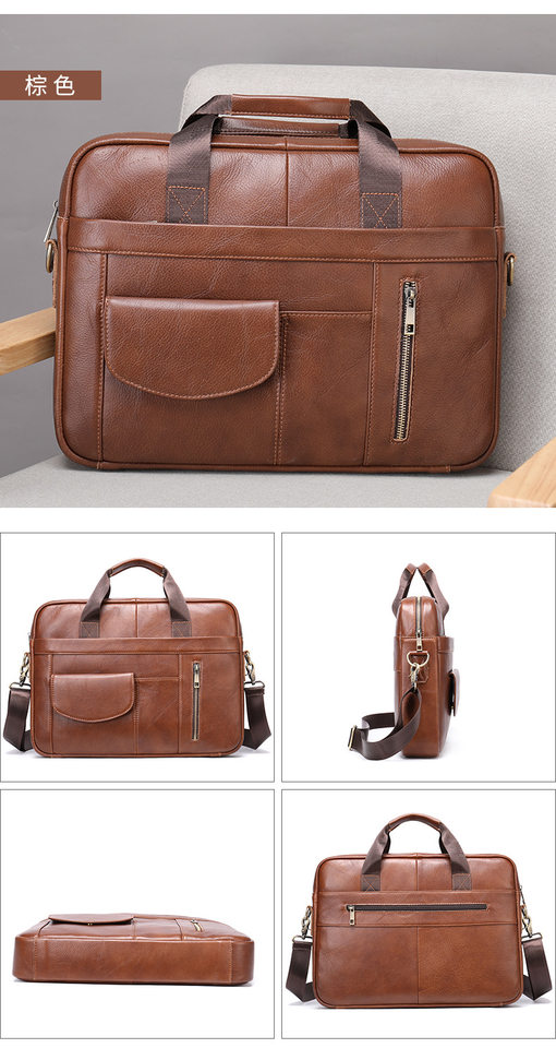 Túi công sở nam da bò thật 39×7×27 cm đựng laptop 14 inch, đeo vai và xách tay — 1115 Màu đen, Màu đen, 1116 màu đen, Cà phê 1116 chi tiết 43