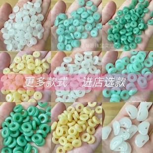 [10 PCs/bag] boutique Jack colored glaze ring pumpkin beads safety buckle lock piece Auspicious Cloud leaves diy accessories