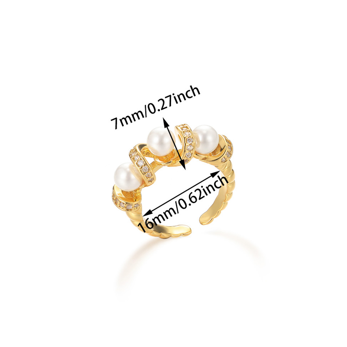 All Seasons Season Wholesale Jewelry Elegant Simple Style Geometric Butterfly Imitation Pearl Copper Plating Open Rings
